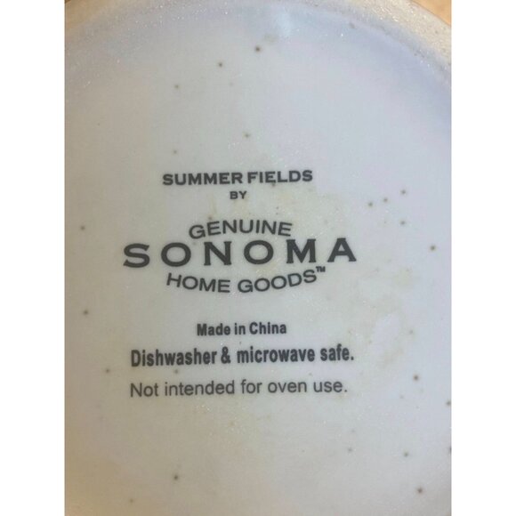 2 Summer Fields Sonoma Ceramic Mugs Rustic Botanical & Bird Motif Design - Picture 7 of 8